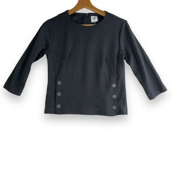 Cabi Women's Shirt XS Osaka Nights Chef's Top Black Utility Style with Snaps - Picture 2 of 13